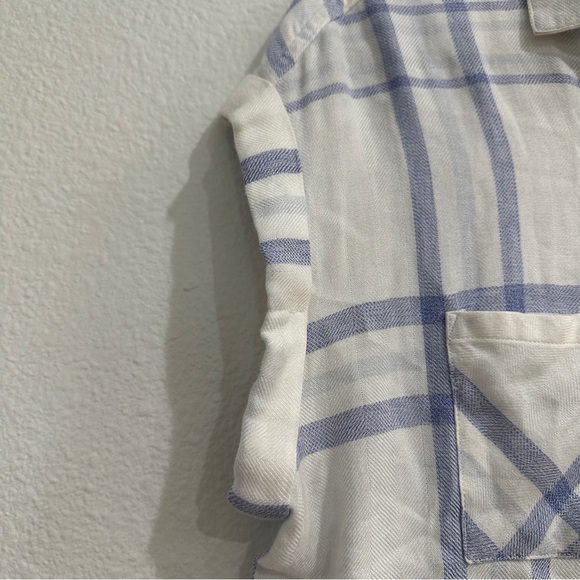 Rails Britt Short Sleeve Button Down Plaid Top Small - Picture 3 of 8
